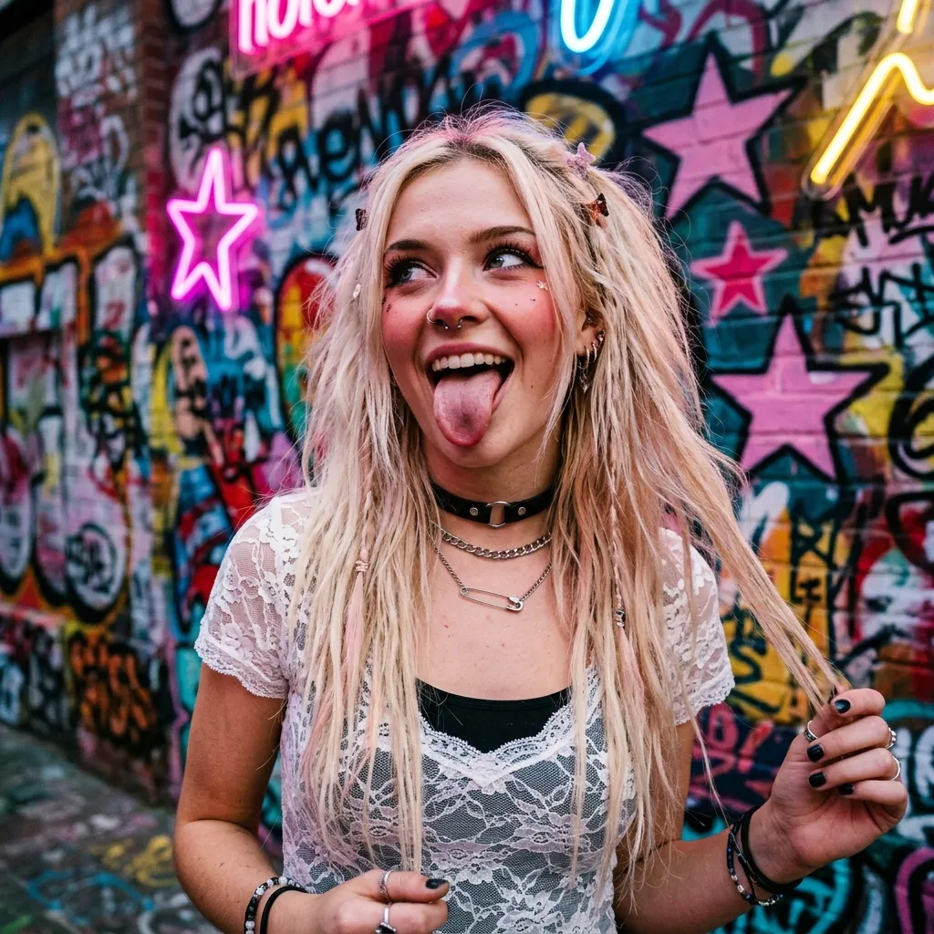 Аватарка Игривый Ахегао аватар, блондинка Е-гёрл из пака Пак Ahegao #1. Кошкодевочки - вариант оформления профиля