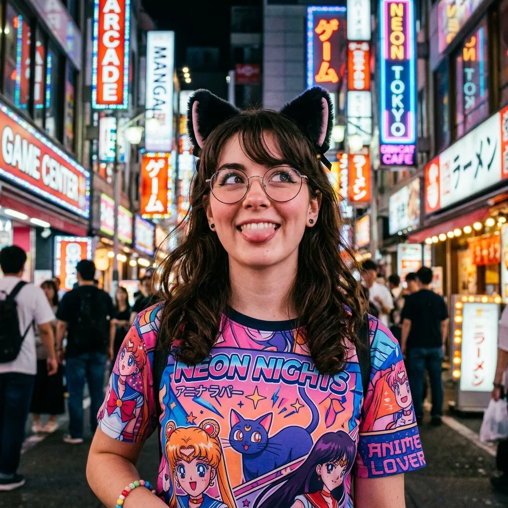 Аватарка Аватарка для Steam, киберпанк, неон, девушка-геймер из пака Пак Ahegao #1. Кошкодевочки - вариант оформления профиля