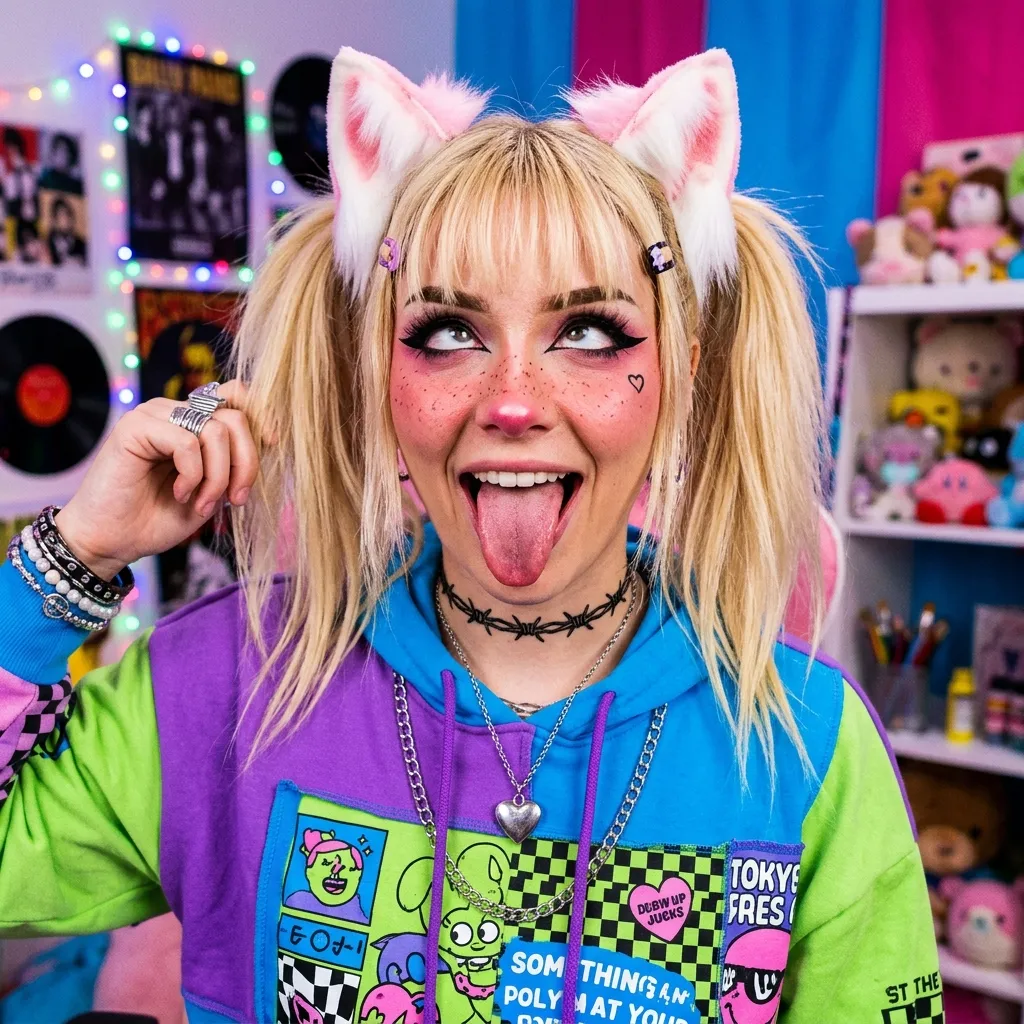Аватарка Пастельная аниме девушка из пака Пак Ahegao #1. Кошкодевочки - вариант оформления профиля
