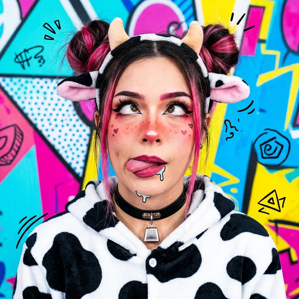 Аватарка Эстетичная аватарка Е-гёрл из пака Пак Ahegao #2. Коровкодевочки - вариант оформления профиля