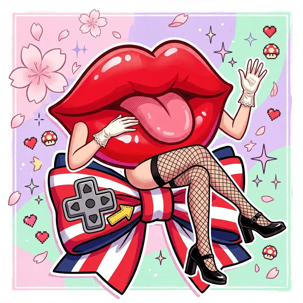 Аватарка Аватарка Губы: Anime gamer bow из пака Аватарки-губки - вариант оформления профиля