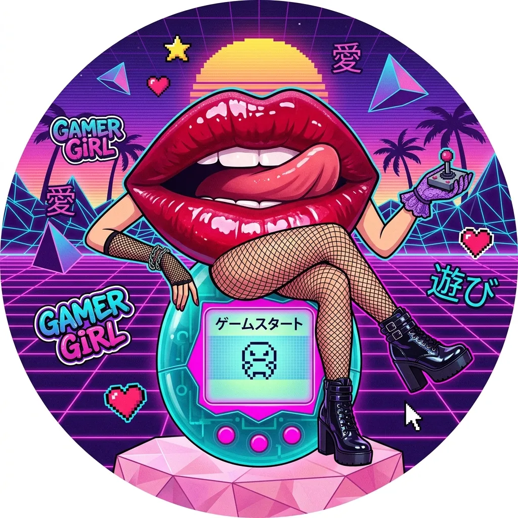 Аватарка Аватарка Губы: Anime gamer tamagotchi из пака Аватарки-губки - вариант оформления профиля