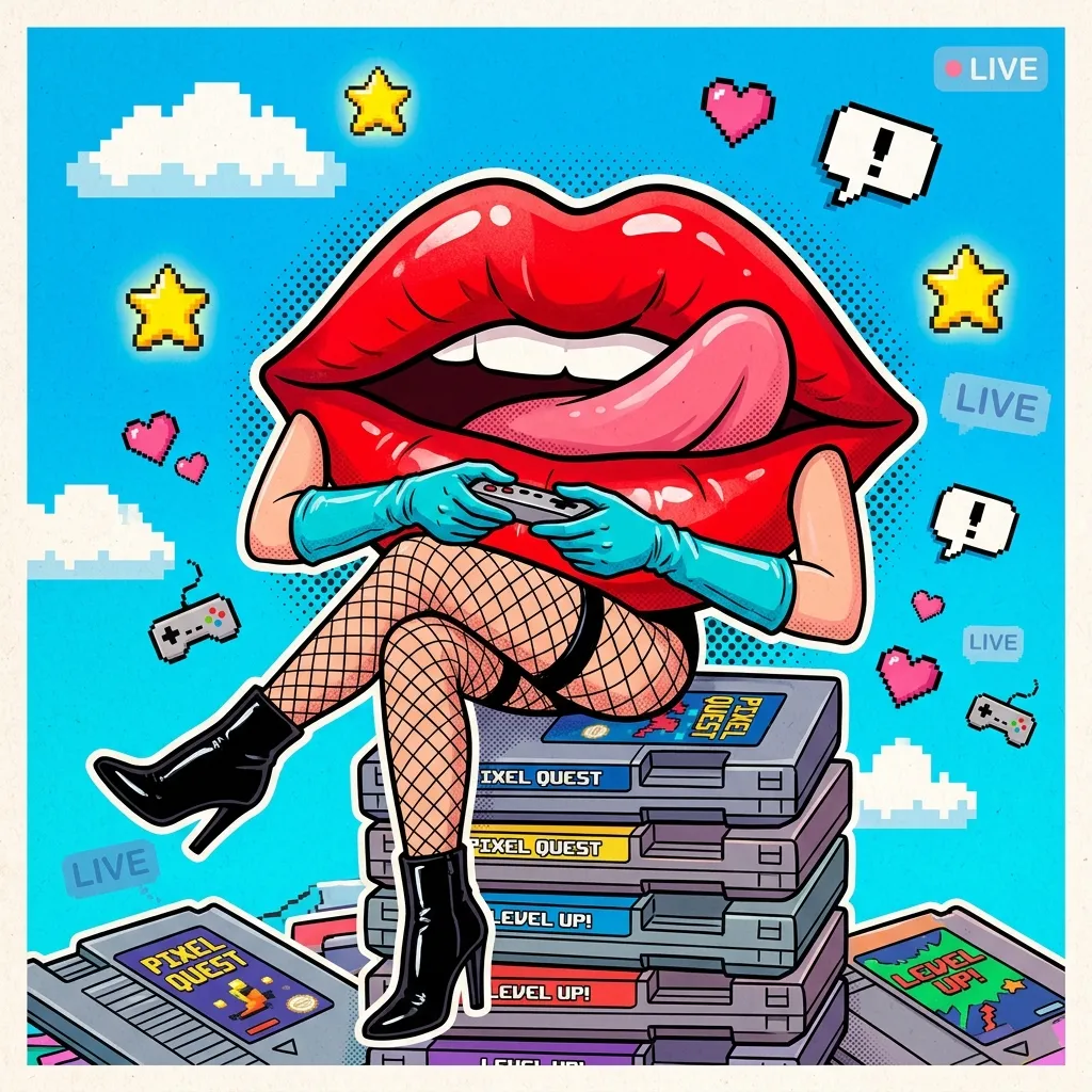 Аватарка Аватарка Губы: Gamer cartridge из пака Аватарки-губки - вариант оформления профиля