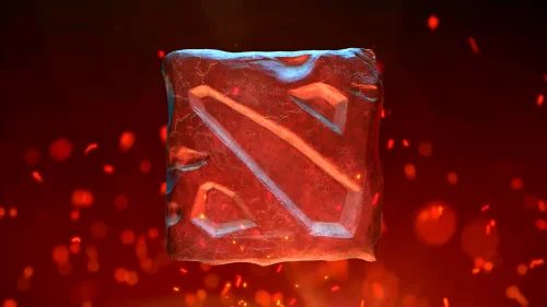 Логотип Dota в огненных элементах