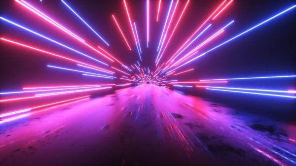 Анимация бесконечного неонового туннеля