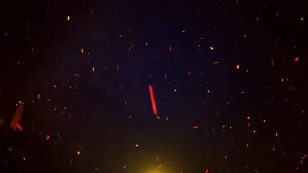 Огненные искры и угли вверх