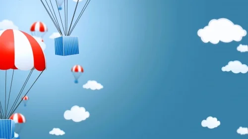 Праздничные парящие зонтики