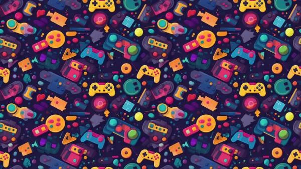 Анимированный узор из игровых контроллеров