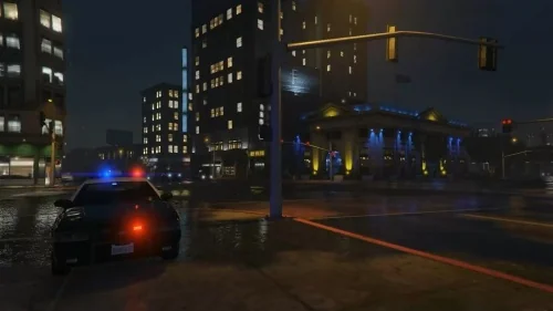 Ночная сцена с полицией из GTA 4