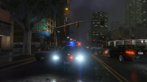 Полицейская машина ночью из GTA 4