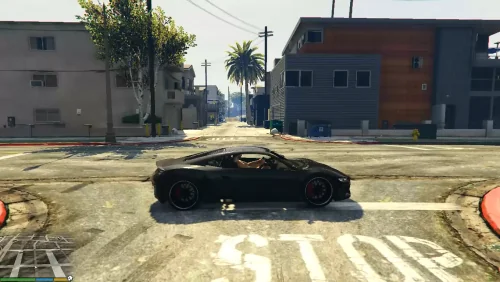 Чёрный спортивный автомобиль в GTA 5
