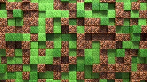 Цикличное видео с блоками Minecraft