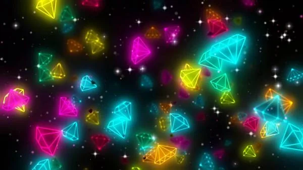 Неоновые бриллианты на черном фоне