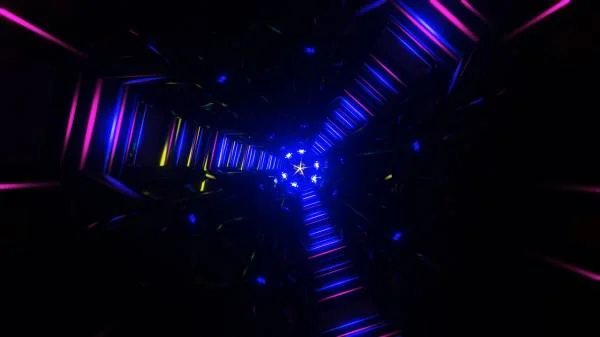 Неоновая спиральная лестница