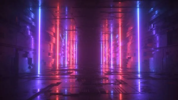Научно-фантастический туннель с неоном